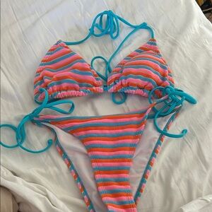 Colorful Striped Bikini Set